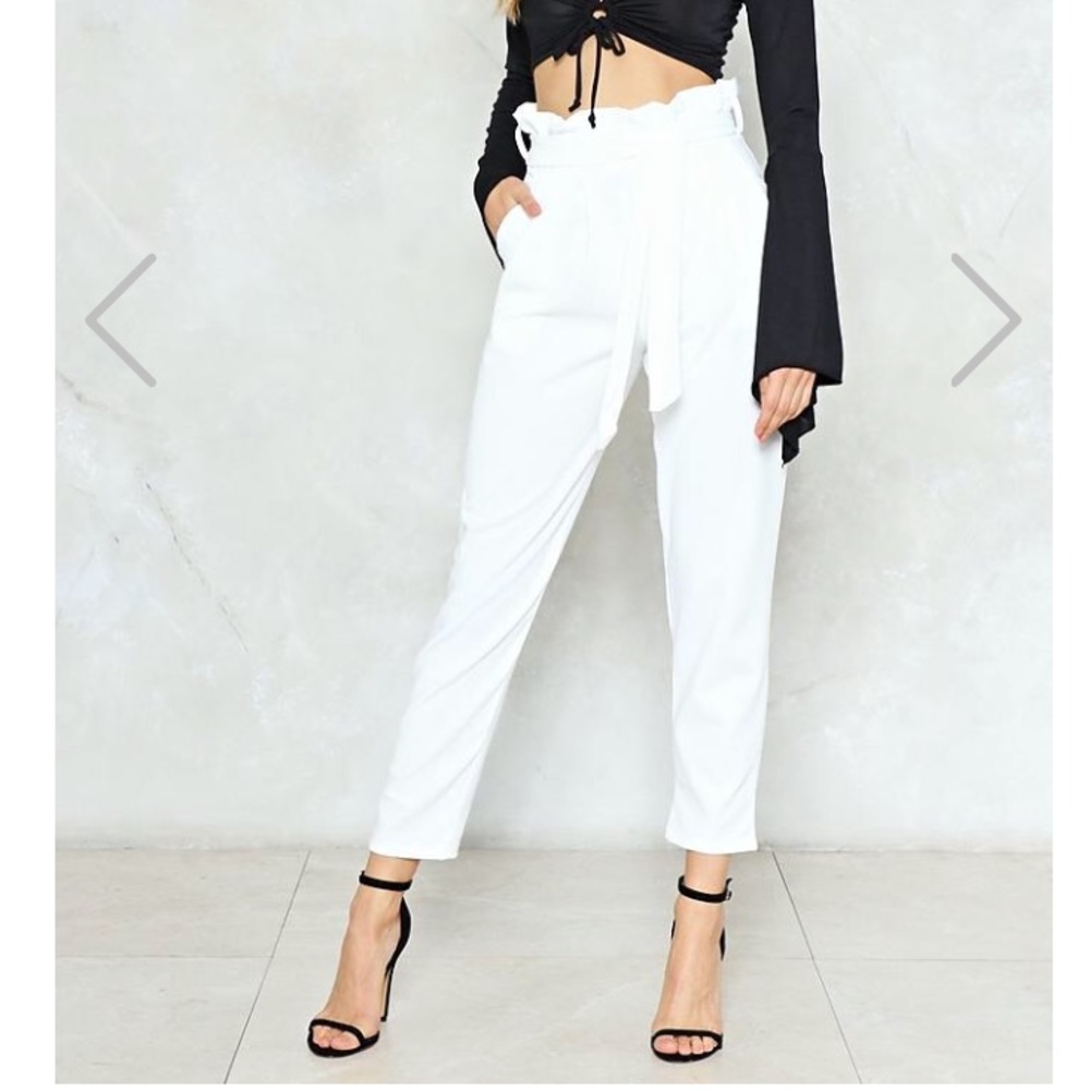 Nasty Gal High Waist Tie Pants - Picture 1 of 4